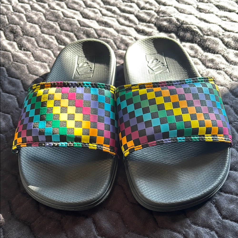 Vans checked slides